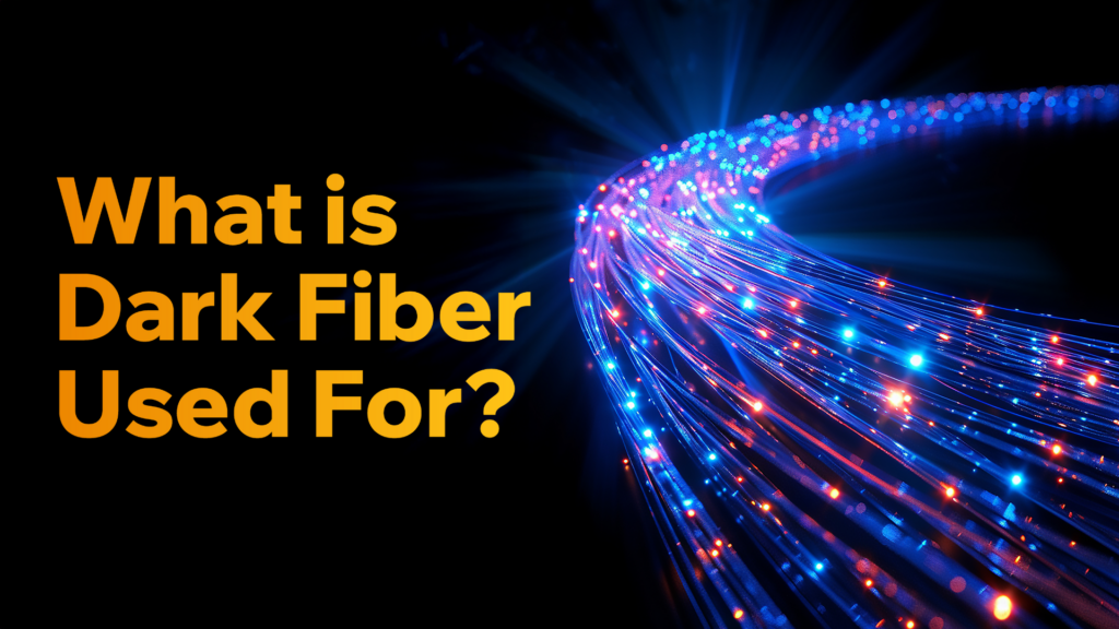 Illustration representing the uses of dark fiber in networking and telecommunications.